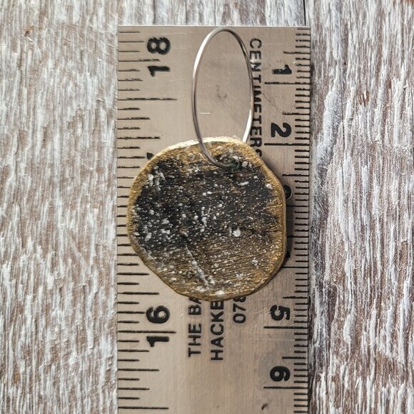 Handcrafted Paper Mache Dangle Earrings - Picture 3 of 4